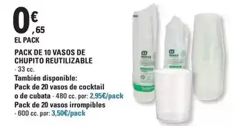 E.Leclerc Pack de 10 vasos de chupito reutilizable oferta