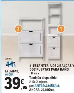 E.Leclerc Estanteria de 2 baldas y dos puertas para bano oferta