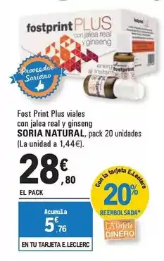 E.Leclerc Soria natural - post print plus viales con jalea real y ginseng oferta
