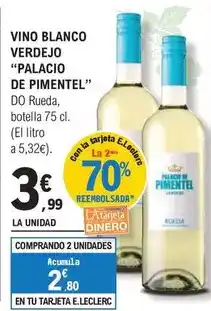 E.Leclerc Palacio pimentel - vino blanco verdejo oferta