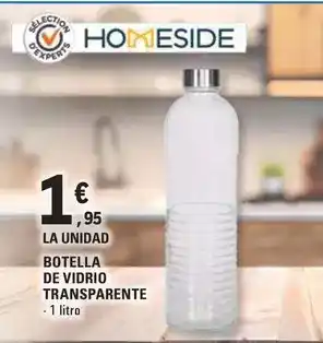 E.Leclerc Homeside - botella de vidrio transparente oferta