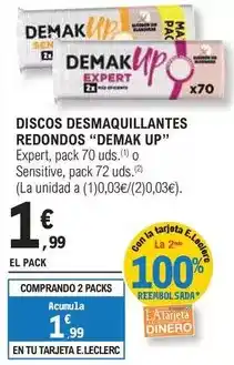 E.Leclerc Demak'up - discos desmaquillantes redondos oferta