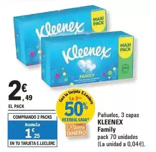 E.Leclerc Kleenex - panuelos, 3 capas oferta