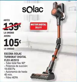 E.Leclerc Solac - escoba turbobat digital flex ae2515 oferta