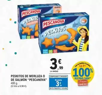 E.Leclerc Pescanova - peskitos de merluza o de salmon oferta