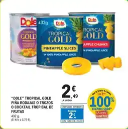 E.Leclerc Dole - tropical gold piña rodajas o trozos o cocktail tropical de frutas oferta