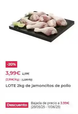 AhorraMas Lote 2kg de jamoncitos de pollo oferta