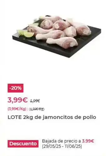 AhorraMas Lote 2kg de jamoncitos de pollo oferta