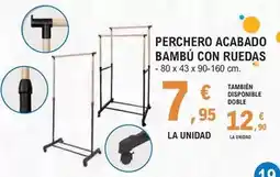 E.Leclerc Perchero acabado bambú con ruedas oferta