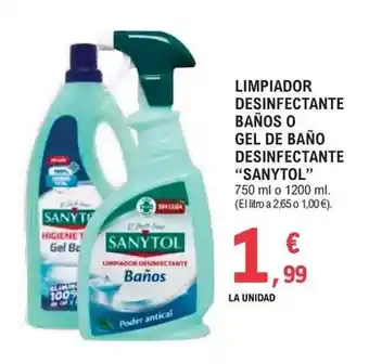 E.Leclerc Sanytol - limpiador desinfectante banos o gel de bano desinfectante oferta
