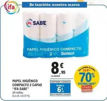 E.Leclerc Ifa sabe - papel higienico compacto 2 capas oferta
