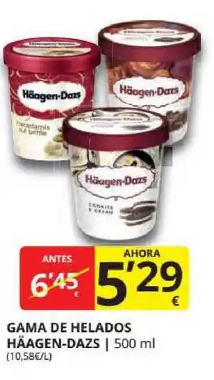 Supermercados MAS Häagen-dazs Gama De Helados 500ml oferta