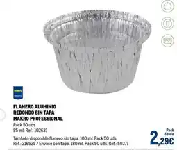 Makro Makro - flanero aluminio redondo sin tapa oferta