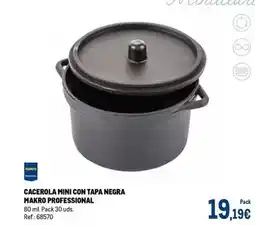 Makro Makro - cacerola mini con tapa negra oferta