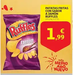 Alcampo Ruffles - patatas fritas con sabor a jamon oferta
