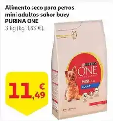 Alcampo Purina one - alimento seco para perros mini adultos sabor buey oferta