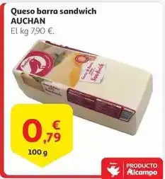 Alcampo Auchan - queso barra sandwich oferta