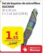 Alcampo Auchan - set de bayetas de microfibra oferta
