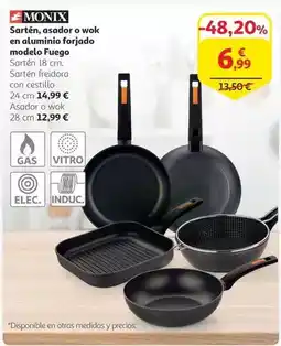 Alcampo Monix - sarten, asador o wok en aluminio forjado modelo fuego oferta