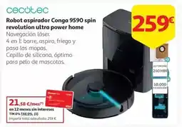 Alcampo Cecotec - robot aspirador conga 9590 spin revolution ultra power home oferta