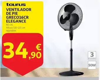 Alcampo Taurus - ventilador de pie grec016cr elegance oferta