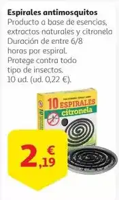 Alcampo Espirales antimosquitos oferta