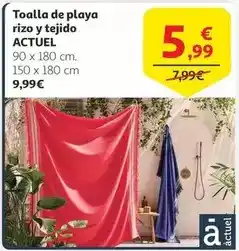 Alcampo Actuel - toalla de playa rizo y tejido oferta