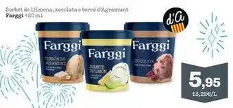 Sorli Farggi - sorbet de llimona, xocolata o torró d'agramunt oferta