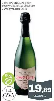 Sorli Juvé y camps - cava brut nature gran reserva familia ecologic oferta