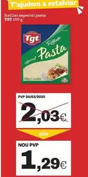 Sorli Tgt - ratllat especial pasta oferta