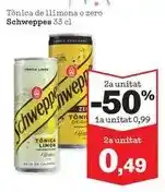 Sorli Schweppes - tònica de llimona o zero oferta