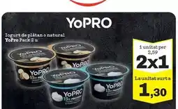 Sorli Danone - yopro iogurt de plàtan o natural oferta