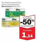 Sorli Hornimans - te classic/ camamilla/ til.la o menta poniol oferta