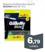 Sorli Gillette - maquina d'afaitar fixa blue ii pack 15 + 5 u oferta