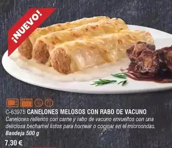 Abordo Canelones melosos con fabo de vacuno oferta