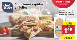 Lidl Chef select - focaccia con romero y tomillo oferta