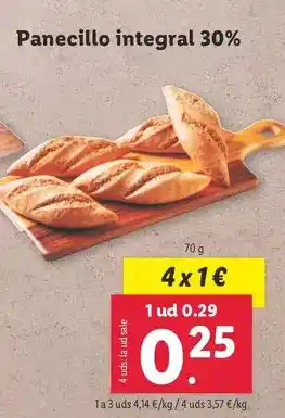 Lidl Panecillo integral 30% oferta