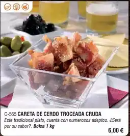 Abordo Careta de cerdo troceada cruda oferta