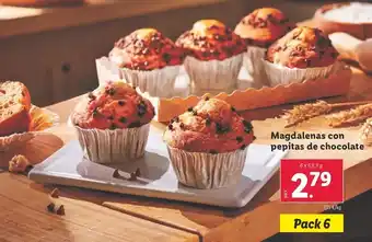 Lidl Magdalenas con pepitas de chocolate oferta