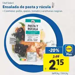 Lidl Chef select - ensalada de pasta y rucula oferta