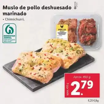 Lidl Muslo de pollo deshuesado marinado oferta