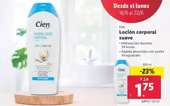 Lidl Cien - locion corporal suave oferta