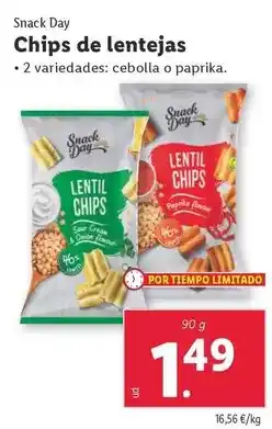 Lidl Snack day - chips de lentejas oferta