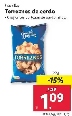 Lidl Snack day - torreznos de cerdo oferta