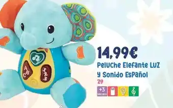 Juguetes Siutín Peluche elefante luz y sonido español oferta