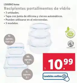 Lidl Livarno home - recipientes portalimentos de vidrio oferta