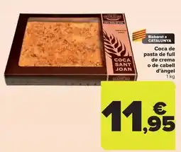 Carrefour Coca de pasta de full de crema o de cabell d'angel oferta