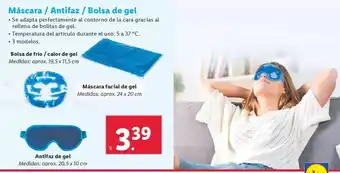 Lidl Mascara/ antifaz/ bolsa de gel oferta
