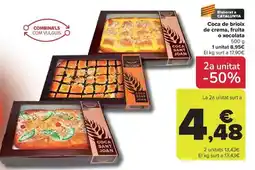 Carrefour Coca de brioix de crema, fruta o verduras oferta