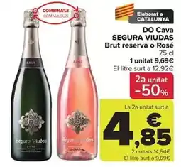 Carrefour Segura viudas - do cava brut reserva o rose oferta